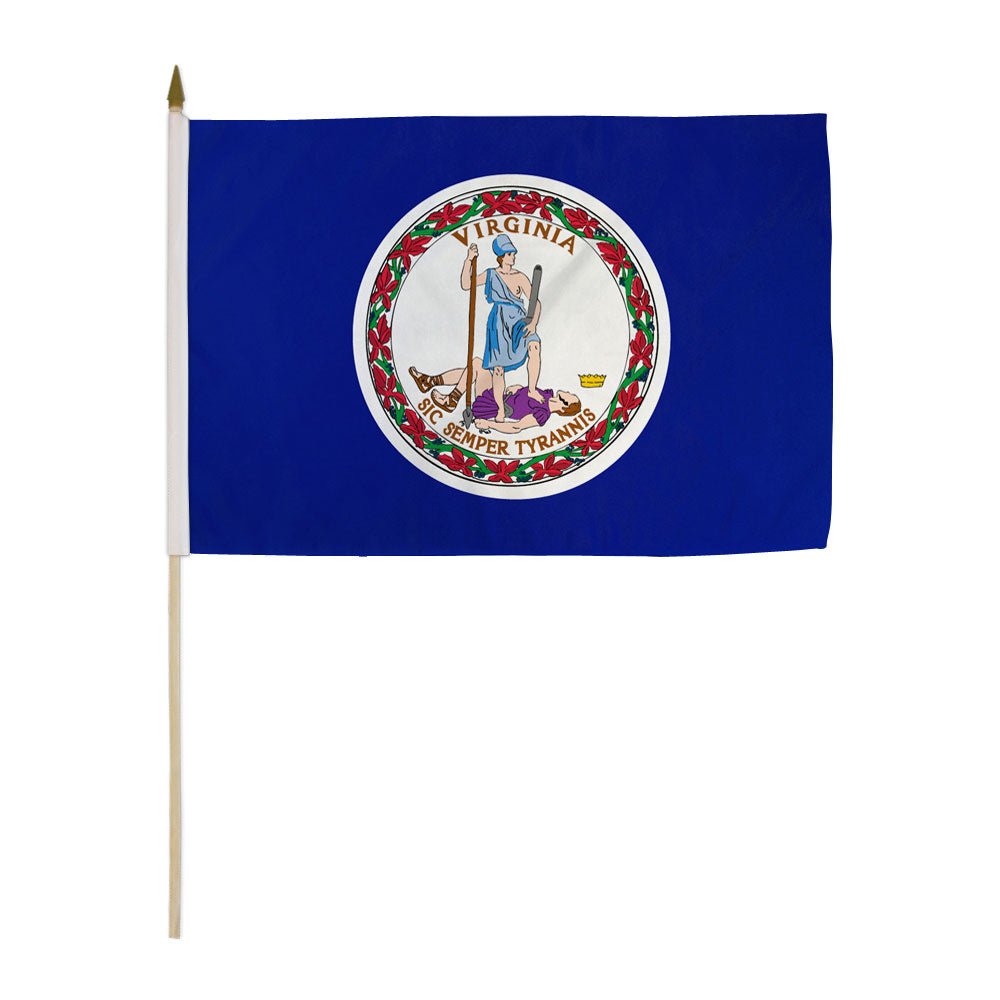 Virginia 12x18in Stick Flag - Flags Importer