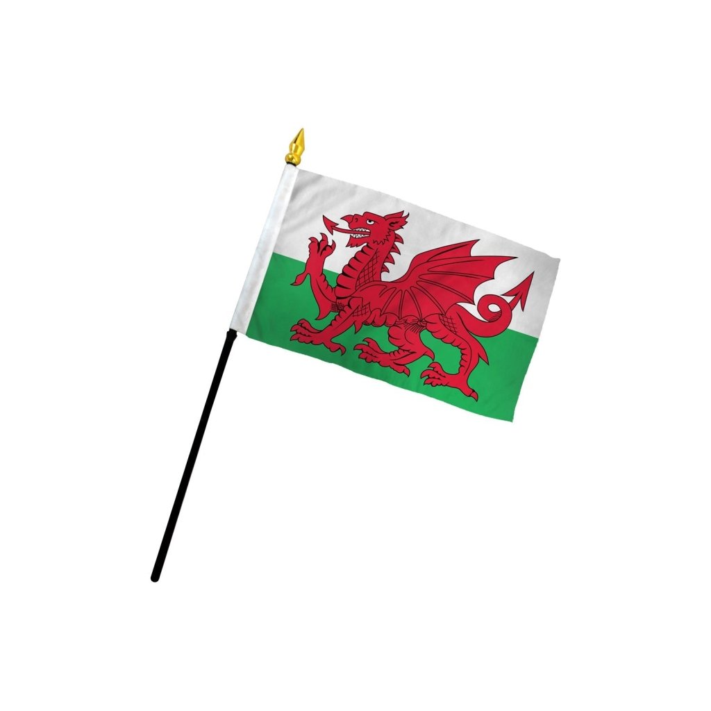 Wales 4x6in Stick Flag - Flags Importer