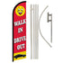 Walk In Drive Out (Red) Windless Banner Flag & Pole Kit - Flags Importer