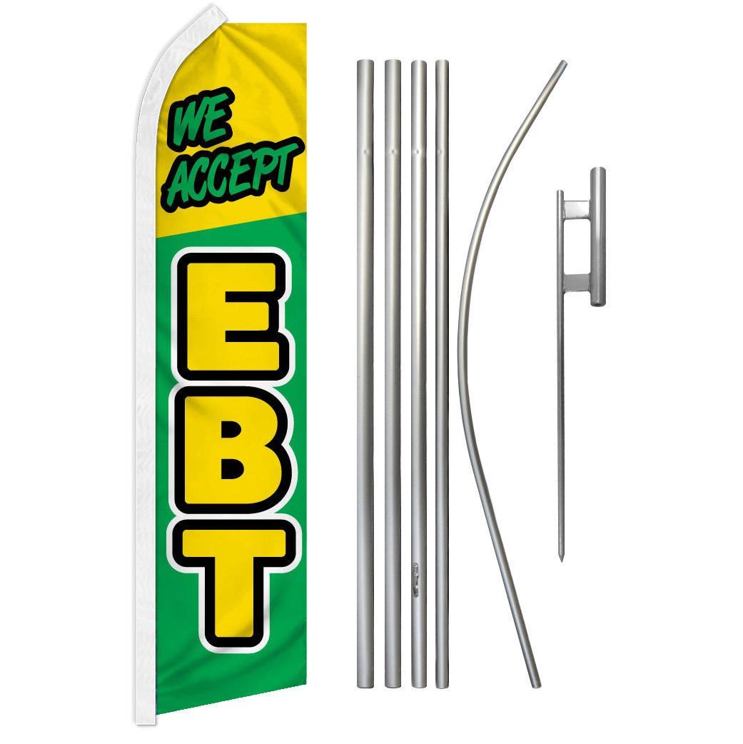 We Accept EBT Super Flag & Pole Kit - Flags Importer