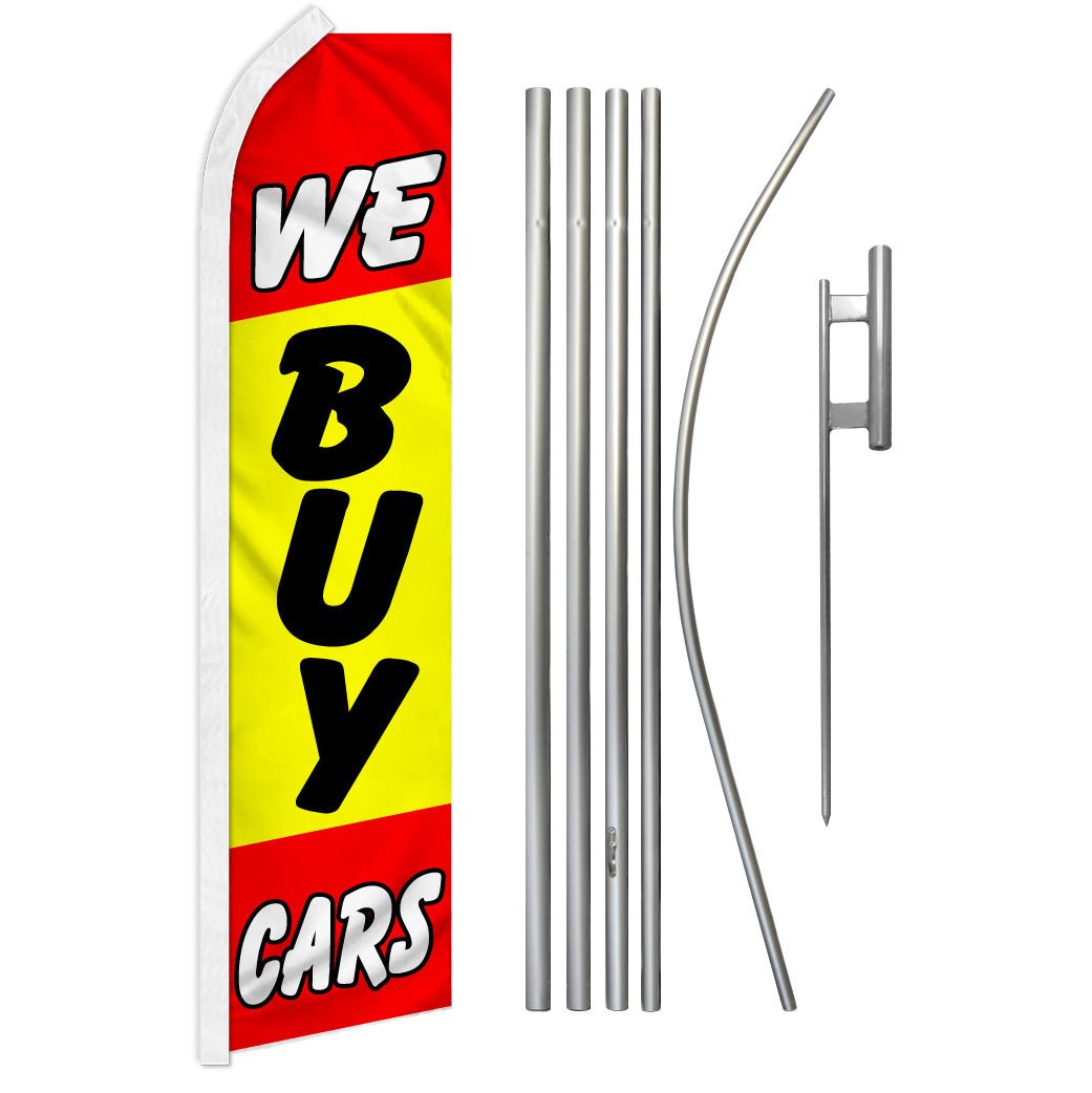 We Buy Cars Super Flag & Pole Kit - Flags Importer