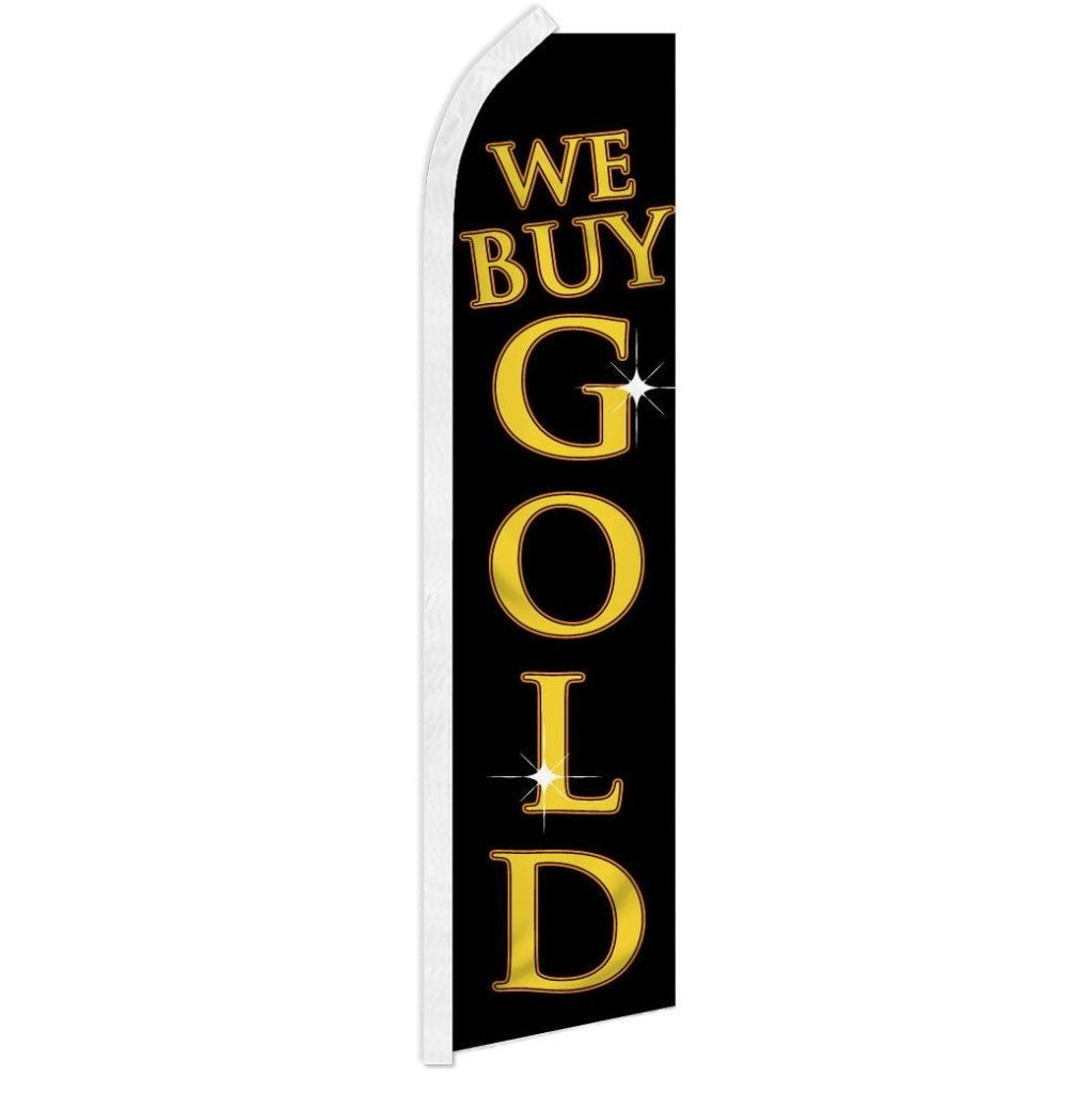 We Buy Gold (Black) Super Flag - Flags Importer