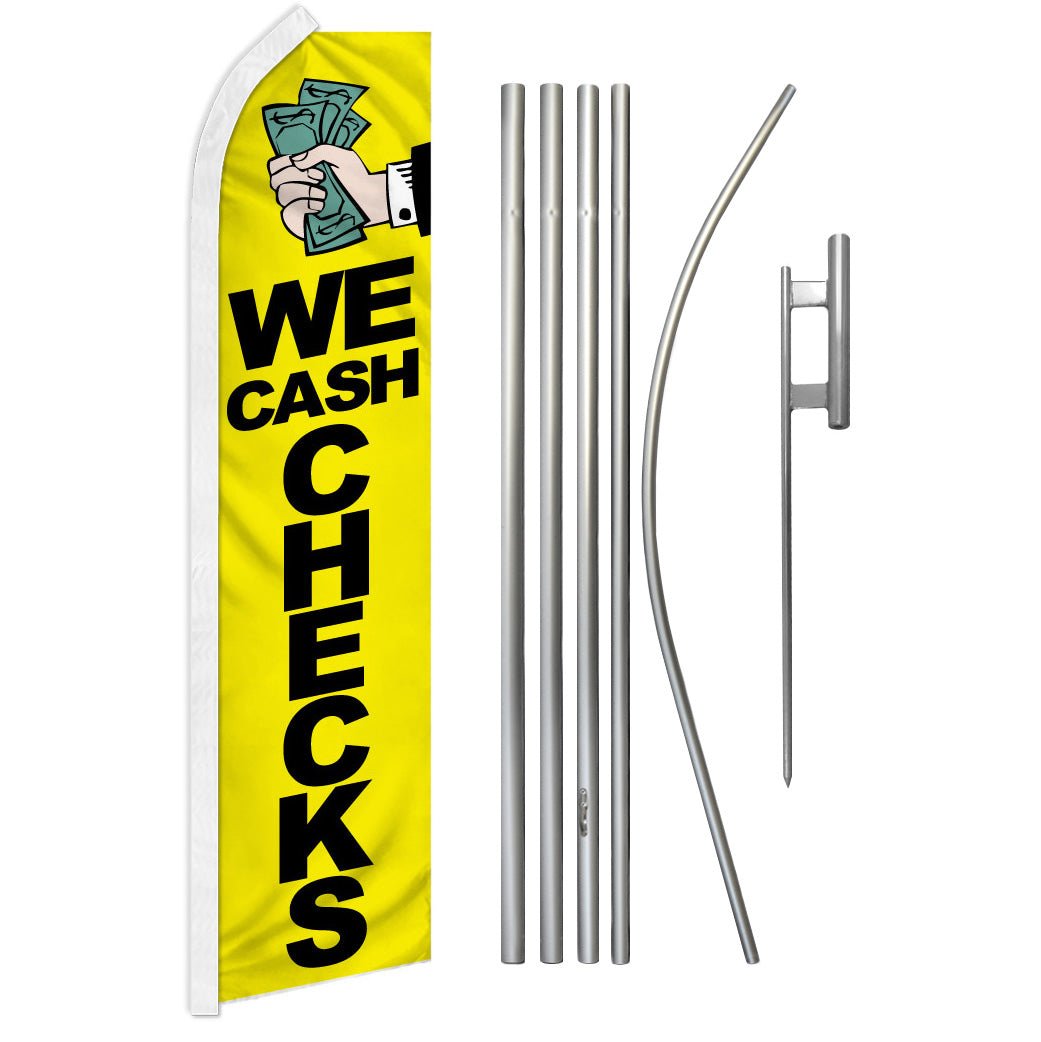 We Cash Checks Super Flag & Pole Kit - Flags Importer