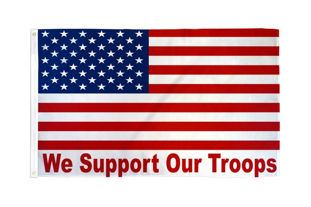 We Support Our Troops (USA) Flag 3x5ft Poly - Flags Importer