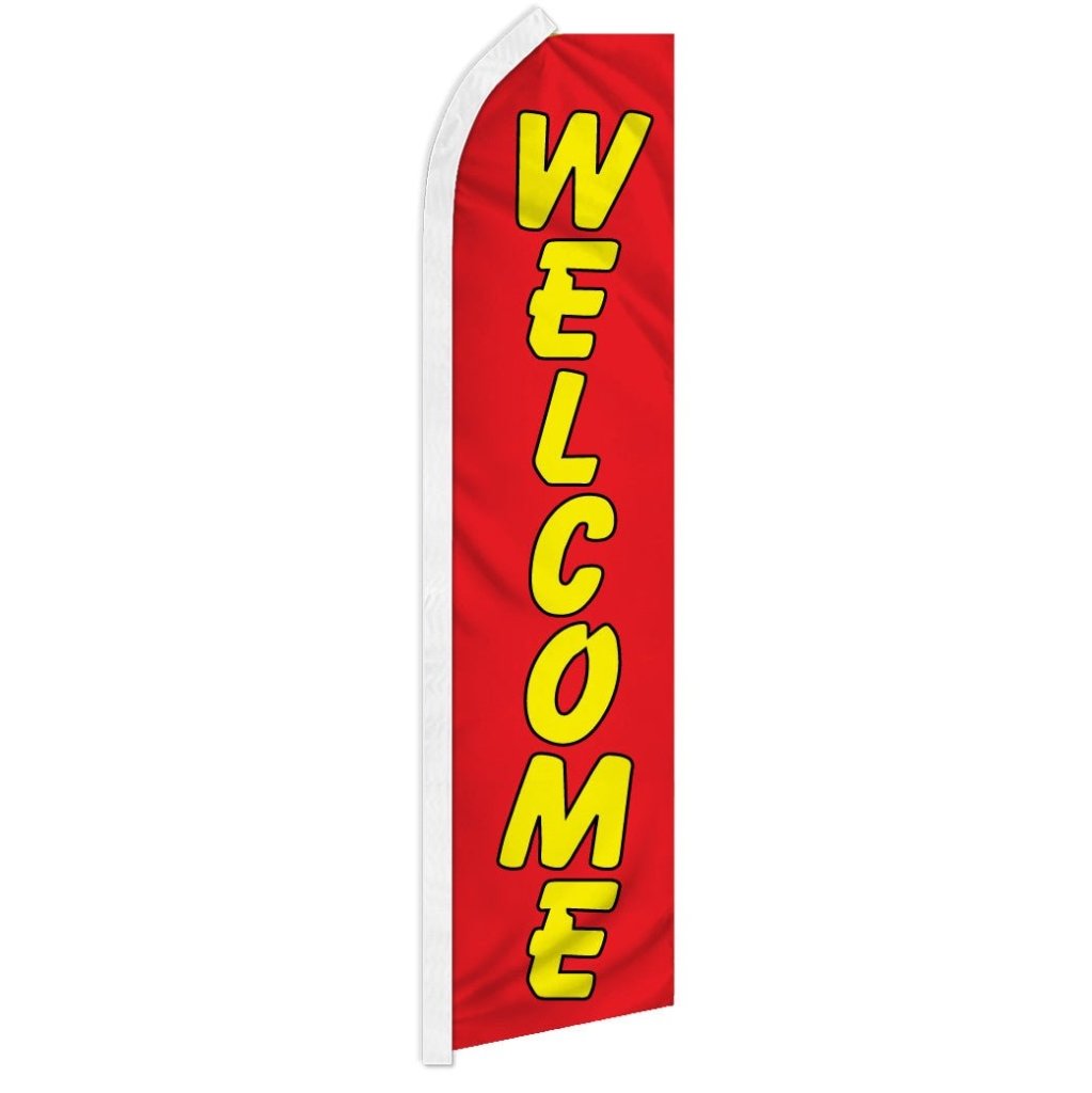 Welcome (Red & Yellow) Super Flag - Flags Importer