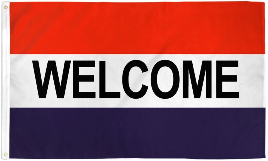 Welcome (RWB) Flag 2x3ft Poly - Flags Importer