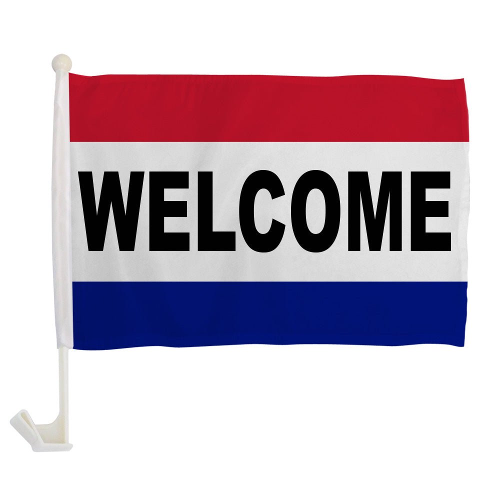 Welcome Single - Sided Car Flag - Flags Importer