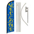 Welcome (Stars Blue) Windless Banner Flag & Pole Kit - Flags Importer