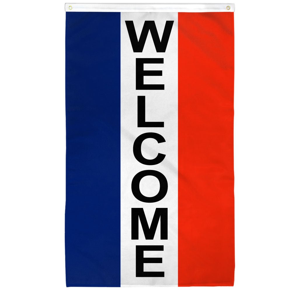 Welcome (Vertical) Flag 2x3ft Poly - Flags Importer