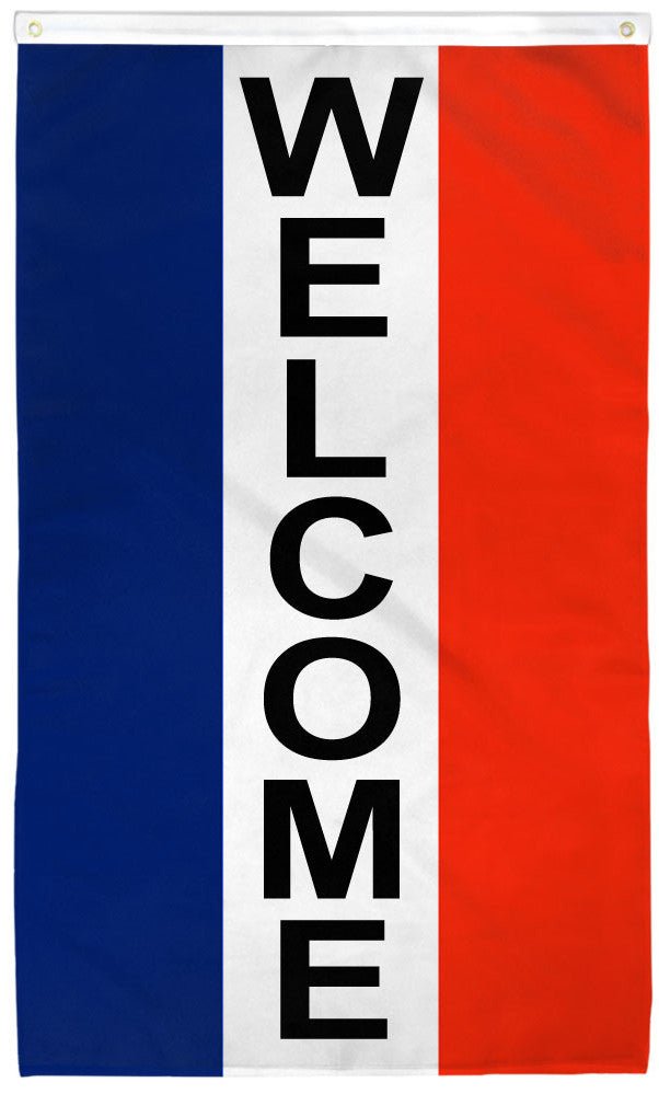 Welcome (Vertical) Flag 3x5ft Poly - Flags Importer