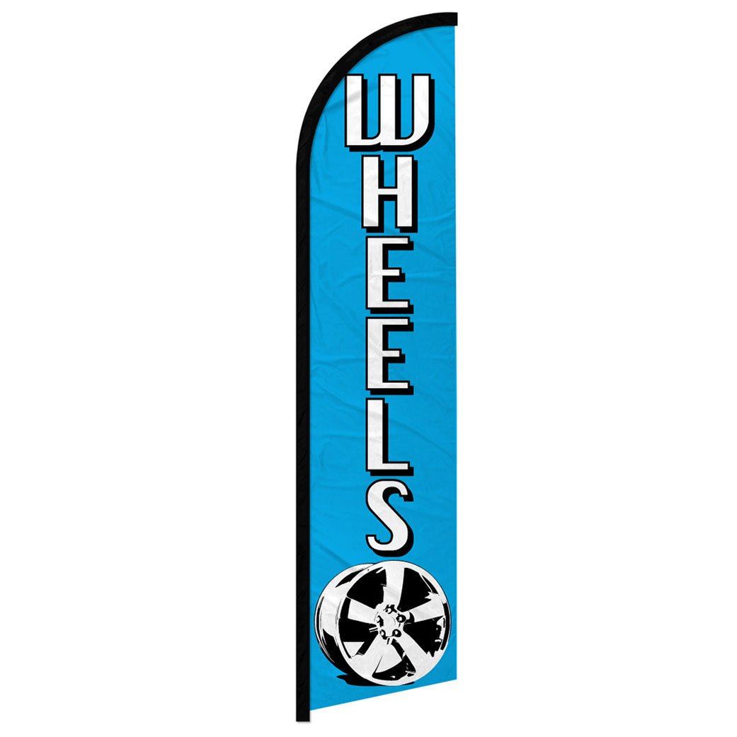 Wheels (Blue) Windless Banner Flag - Flags Importer