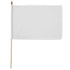 White Solid Color 12x18in Stick Flag - Flags Importer