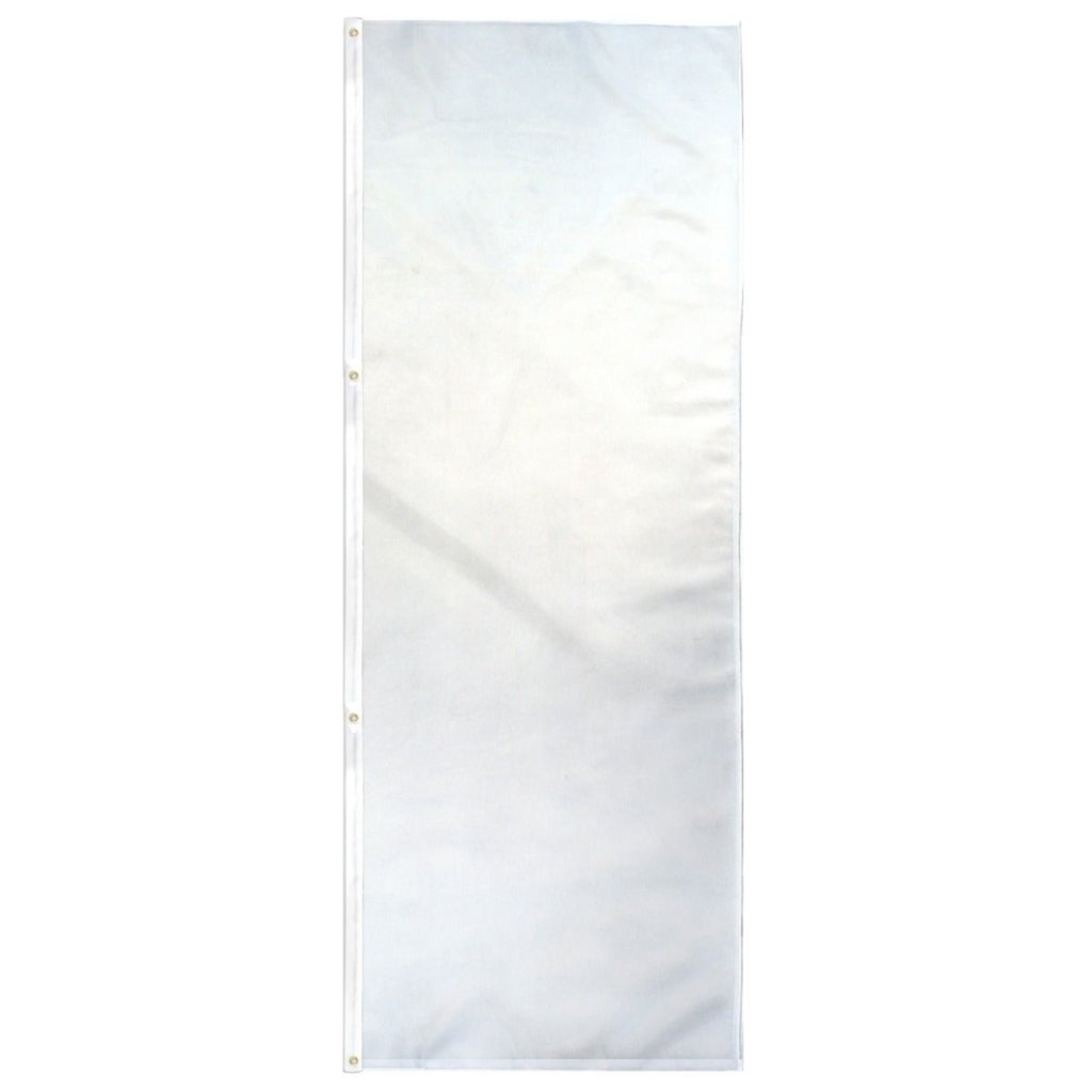 White Solid Color 3x8ft DuraFlag Banner - Flags Importer