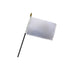 White Solid Color 4x6in Stick Flag - Flags Importer