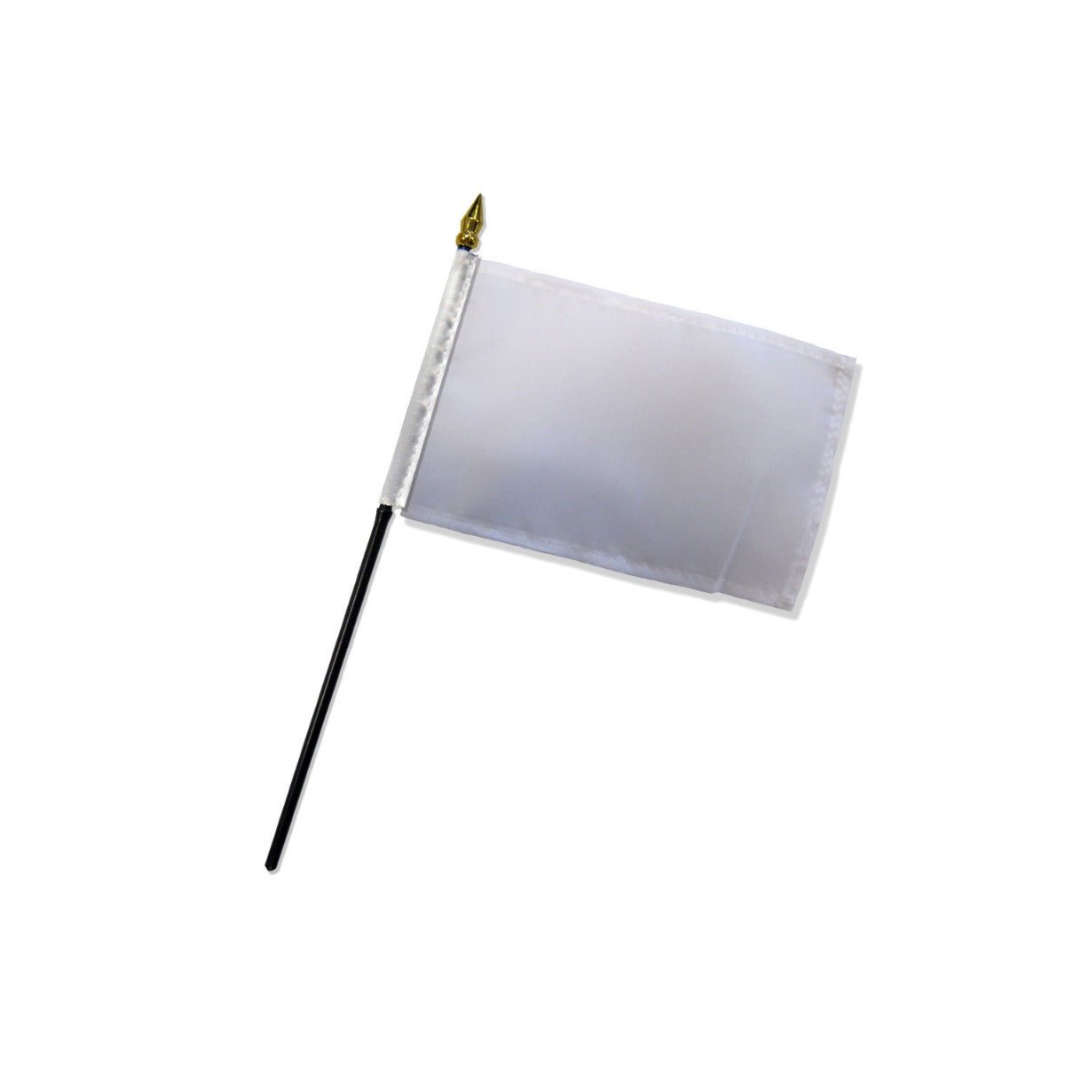 White Solid Color 4x6in Stick Flag - Flags Importer