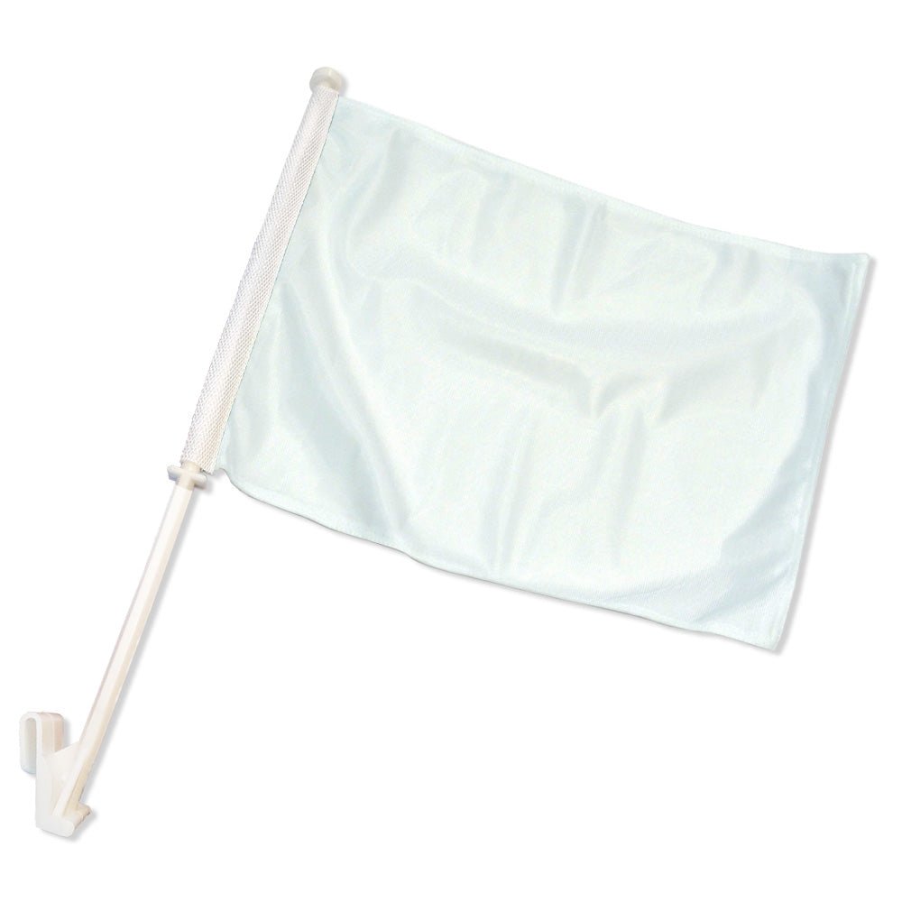 White Solid Color Double - Sided Car Flag - Flags Importer