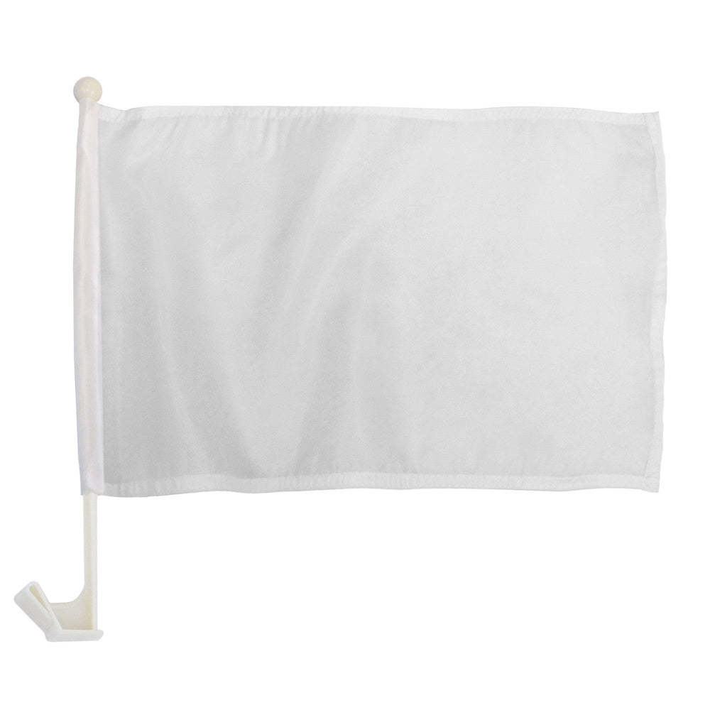 White Solid Color Single - Sided Car Flag - Flags Importer