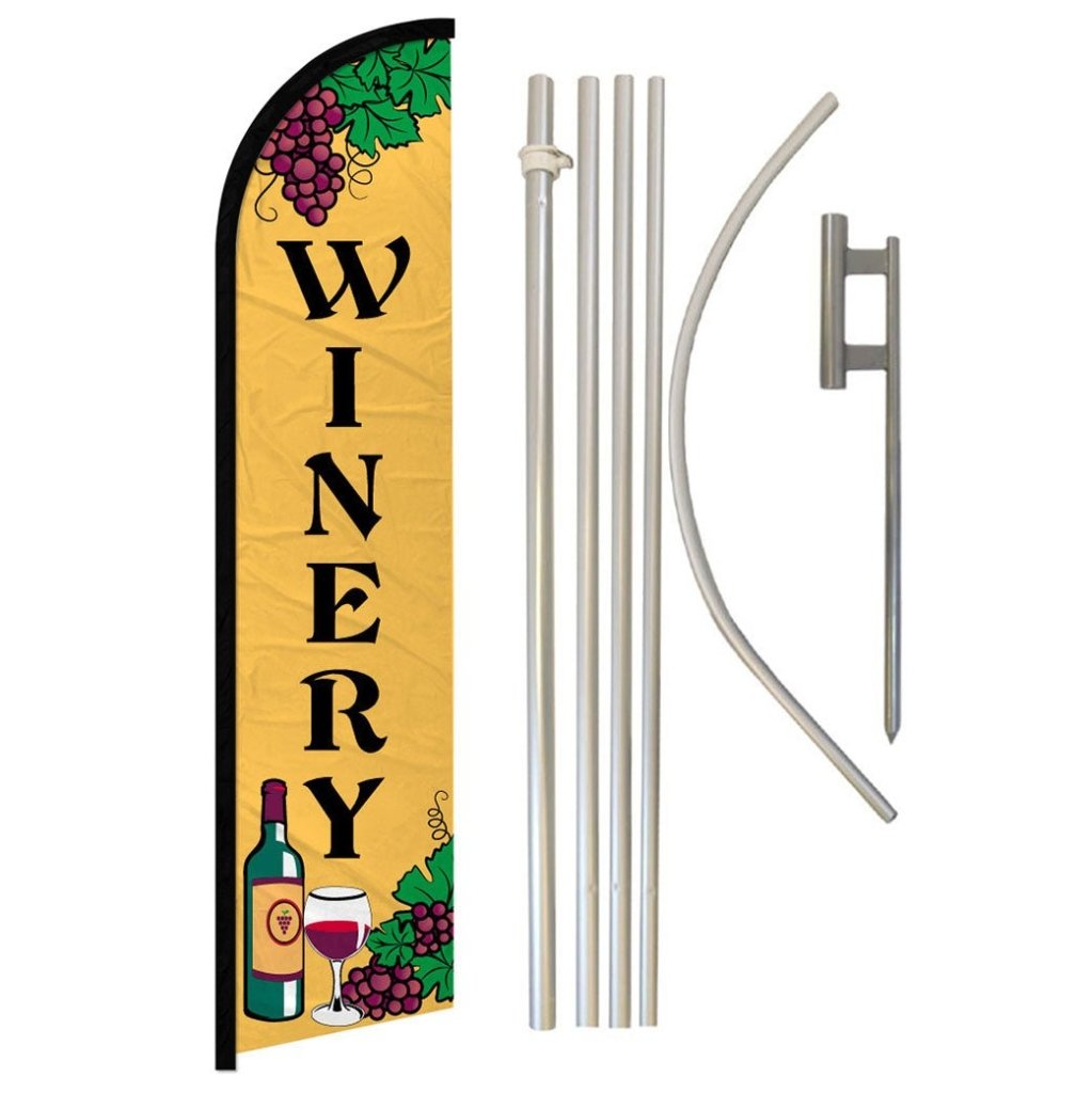 Winery Windless Banner Flag & Pole Kit - Flags Importer