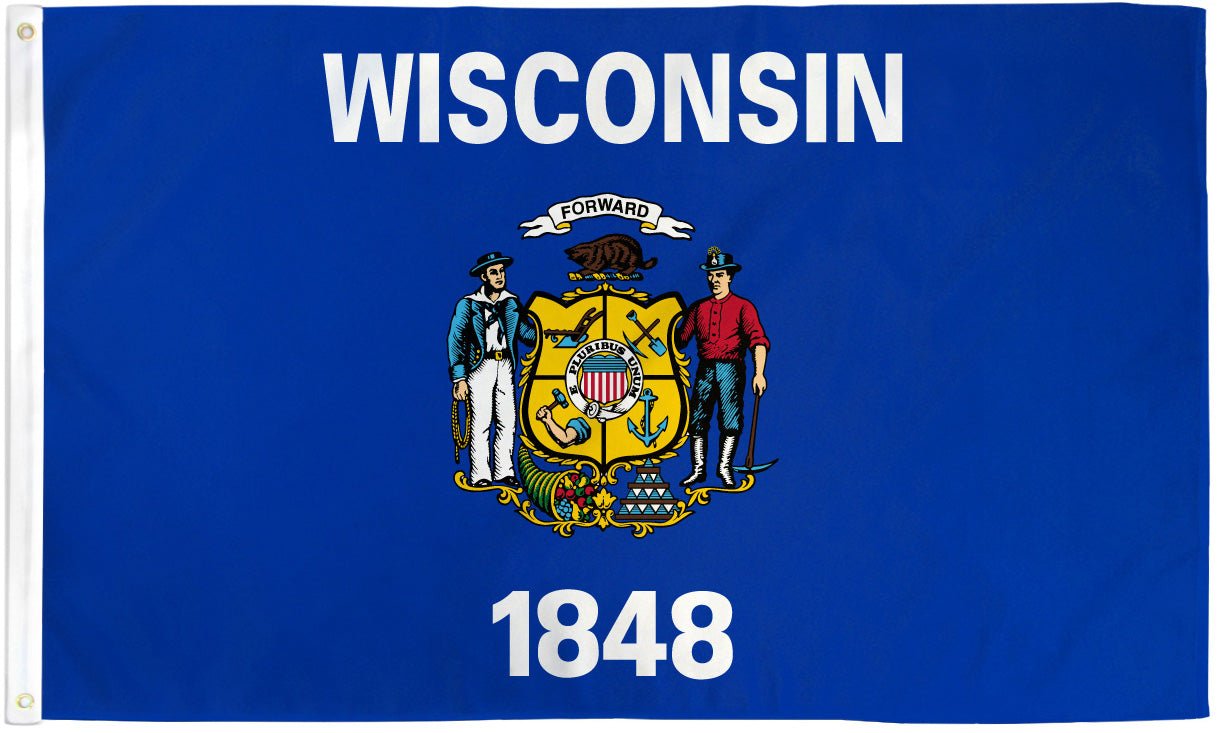 Wisconsin Flag 3x5ft Poly - Flags Importer