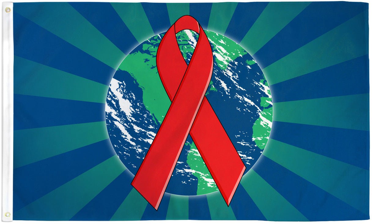 World Aids Awareness Flag 3x5ft Poly - Flags Importer