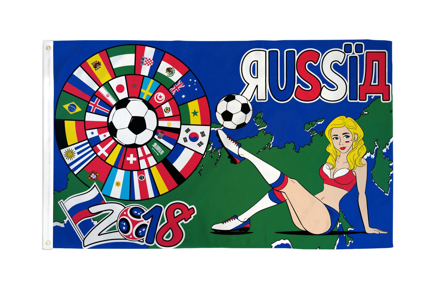 World Cup 2018 (Girl) Flag 3x5ft Poly - Flags Importer