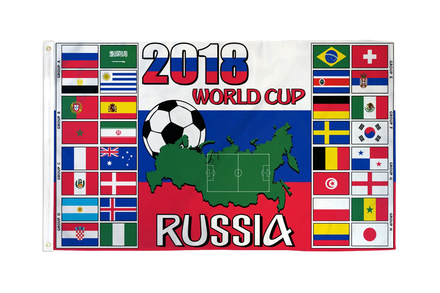 World Cup 2018 (Groups) Flag 3x5ft Poly - Flags Importer