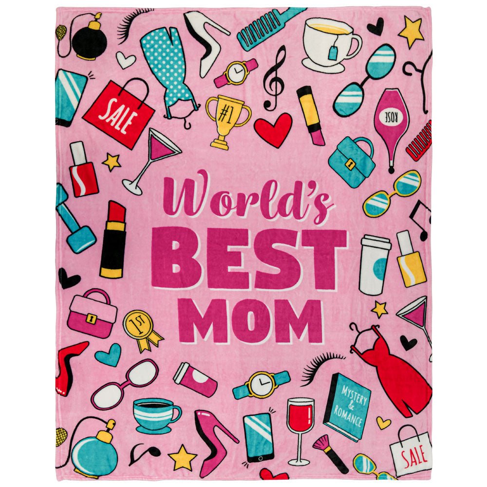 World's Best Mom Soft Plush 50x60in Blanket - Flags Importer