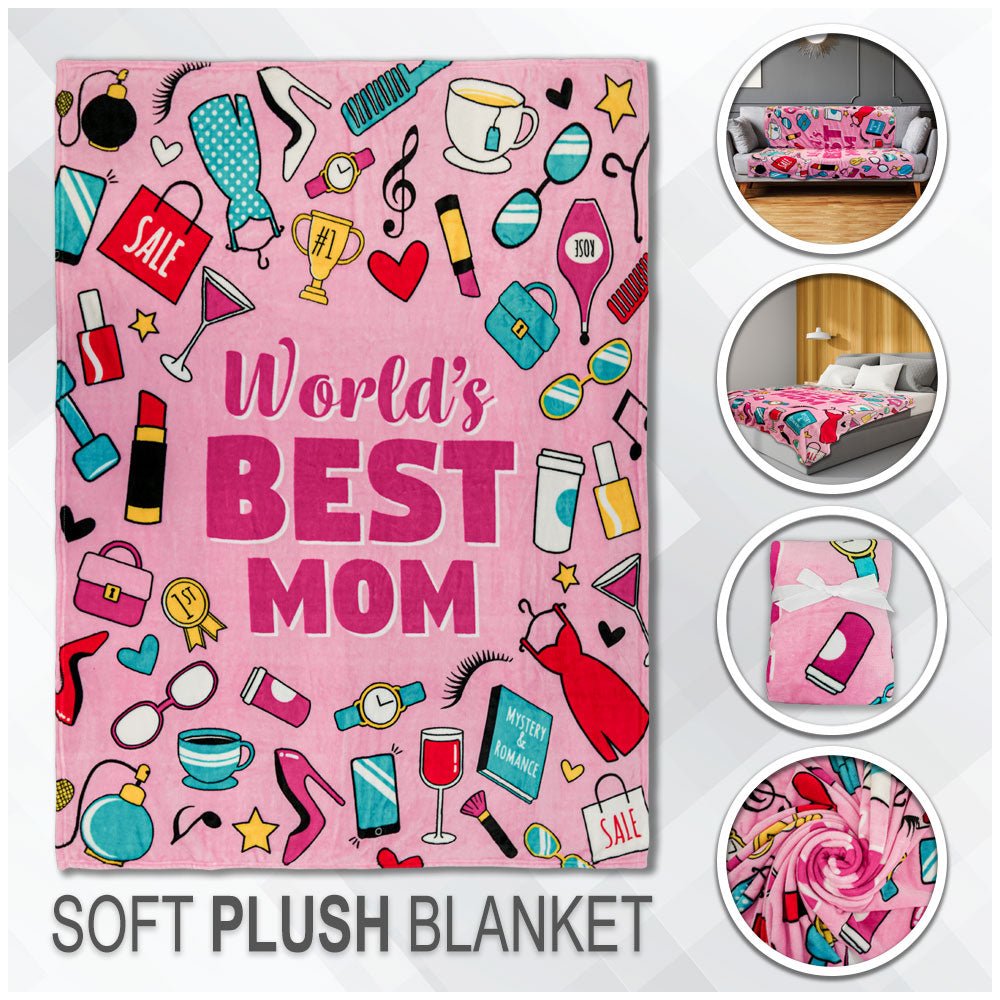 World's Best Mom Soft Plush 50x60in Blanket - Flags Importer