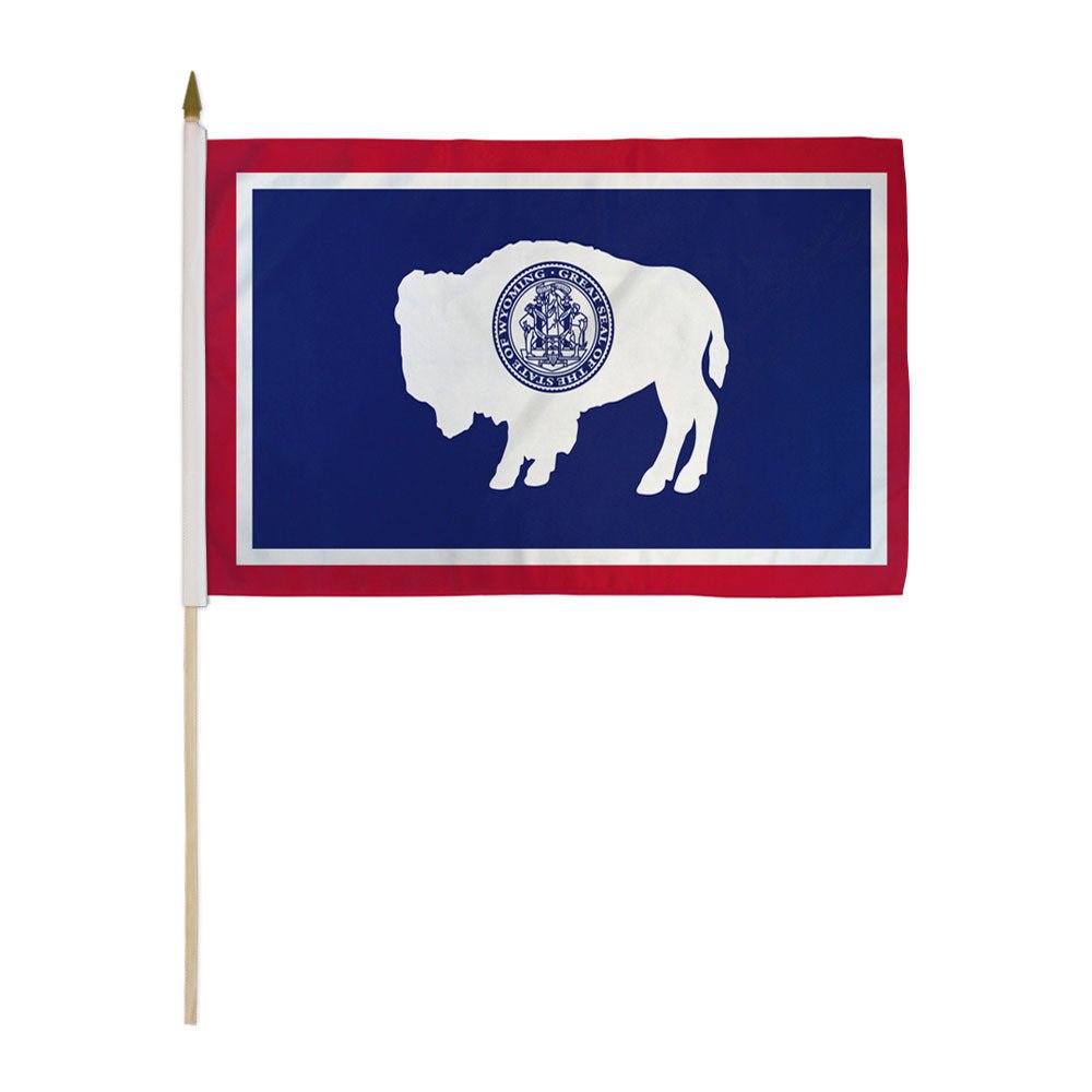 Wyoming 12x18in Stick Flag - Flags Importer