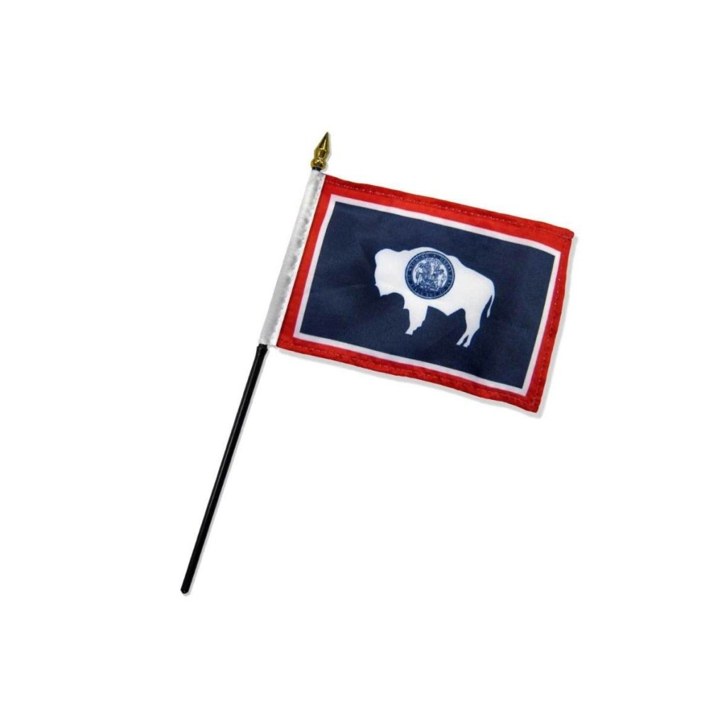 Wyoming 4x6in Stick Flag - Flags Importer