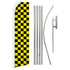 Yellow & Black Checkered Super Flag & Pole Kit - Flags Importer