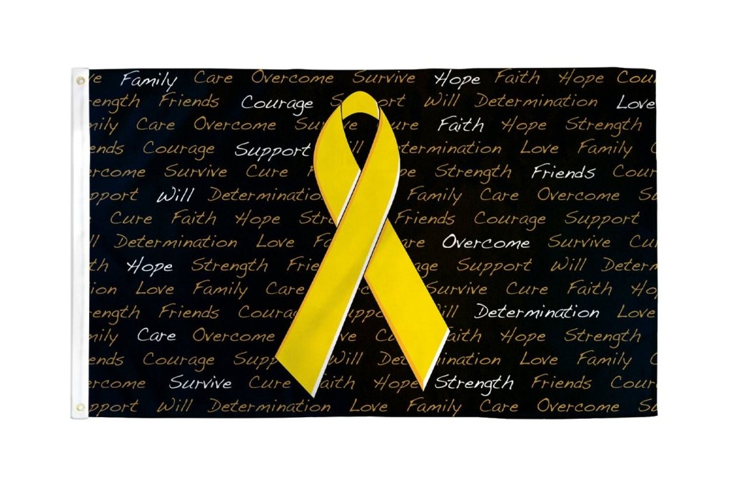 Yellow Ribbon (Inscriptions) Flag 3x5ft Poly - Flags Importer