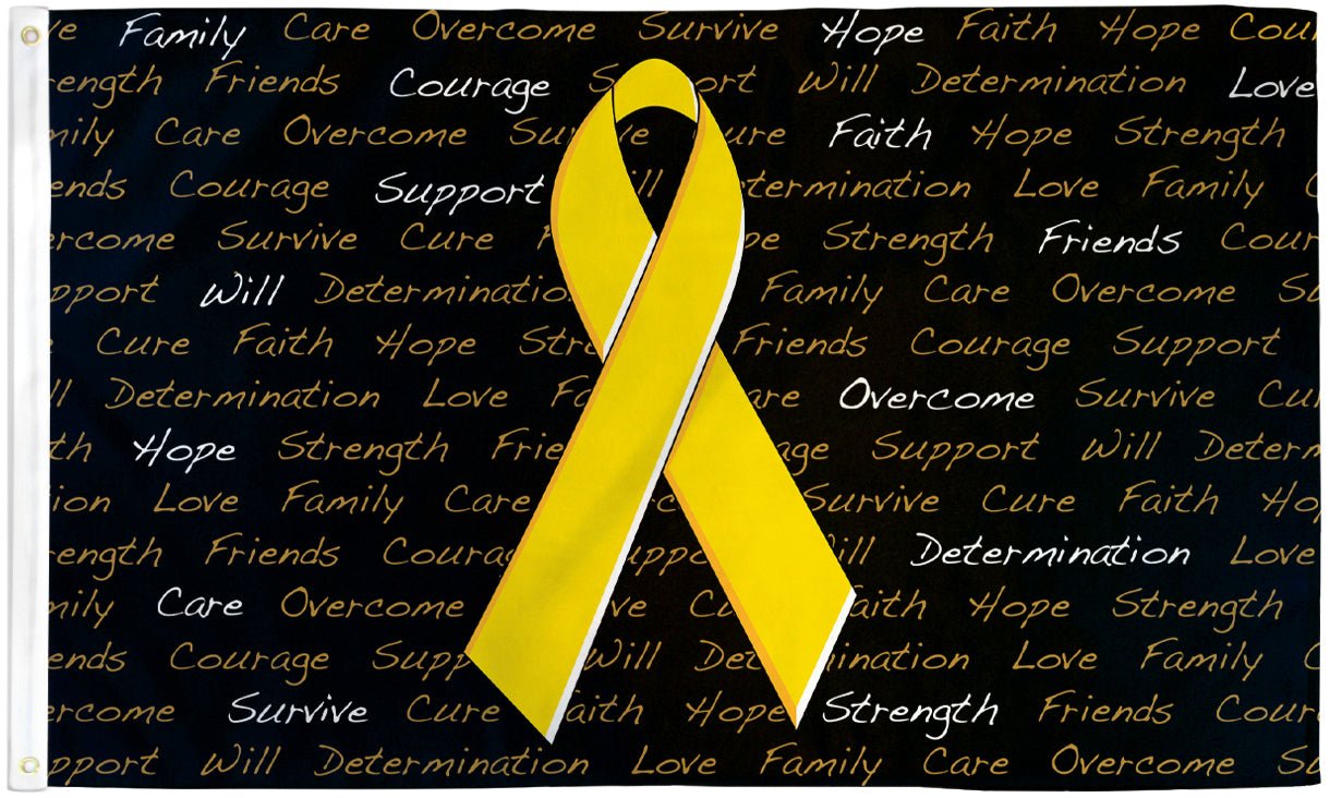 Yellow Ribbon (Inscriptions) Flag 3x5ft Poly - Flags Importer