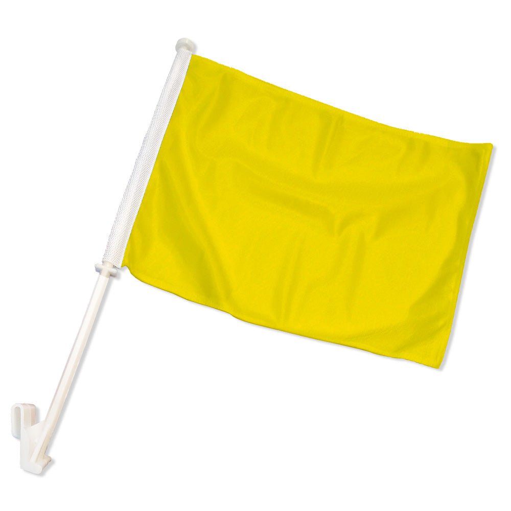 Yellow Solid Color Double - Sided Car Flag - Flags Importer