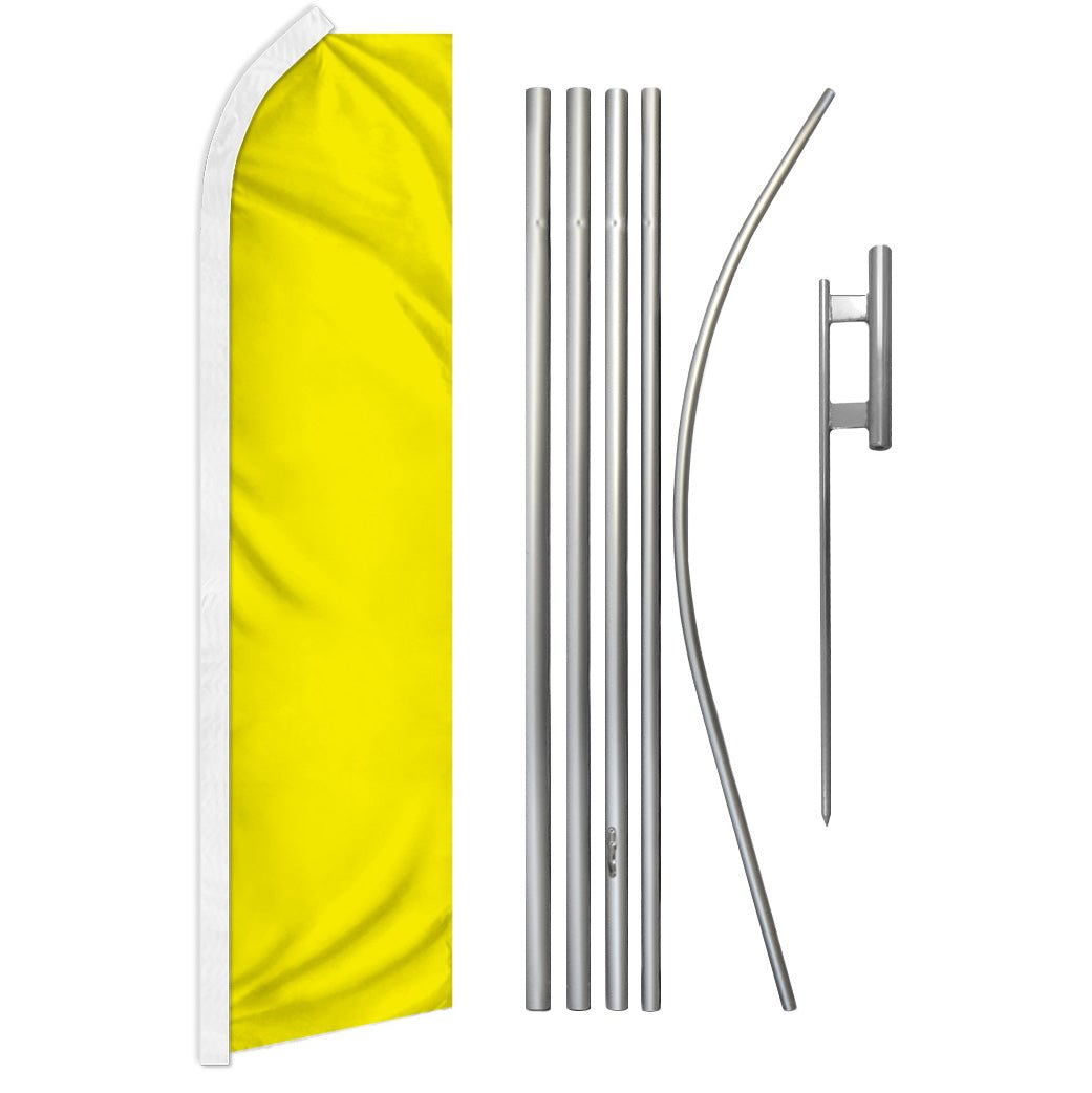 Yellow Solid Color Super Flag & Pole Kit - Flags Importer