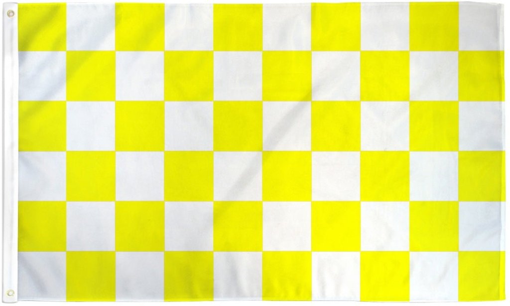 Yellow & White Checkered Flag 3x5ft Poly - Flags Importer