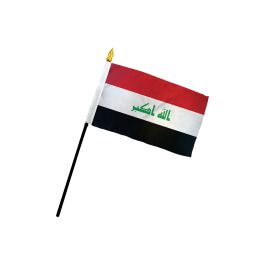 Iraq 4x6in Stick Flag, Flags Importer