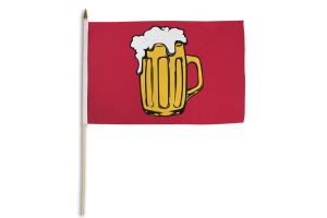Beer Mug Red 12x18in Stick Flag