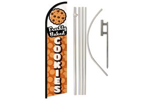 Fresh Baked Cookies Windless Banner Flag & Pole Kit