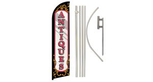 Antiques (Mirror) Windless Banner Flag & Pole Kit