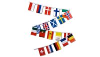 Set of 20 European 12x18in Flags On 30ft String