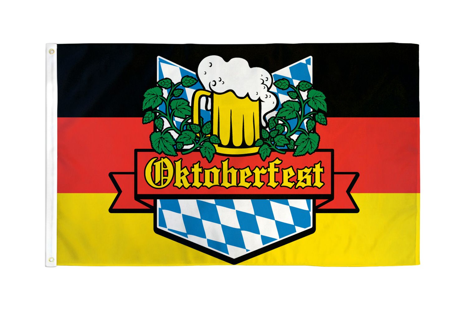 3x Mini drapeau ligne bleu/blanc 3 mètres - 10x 15cm - Oktoberfest - Bière  - party à