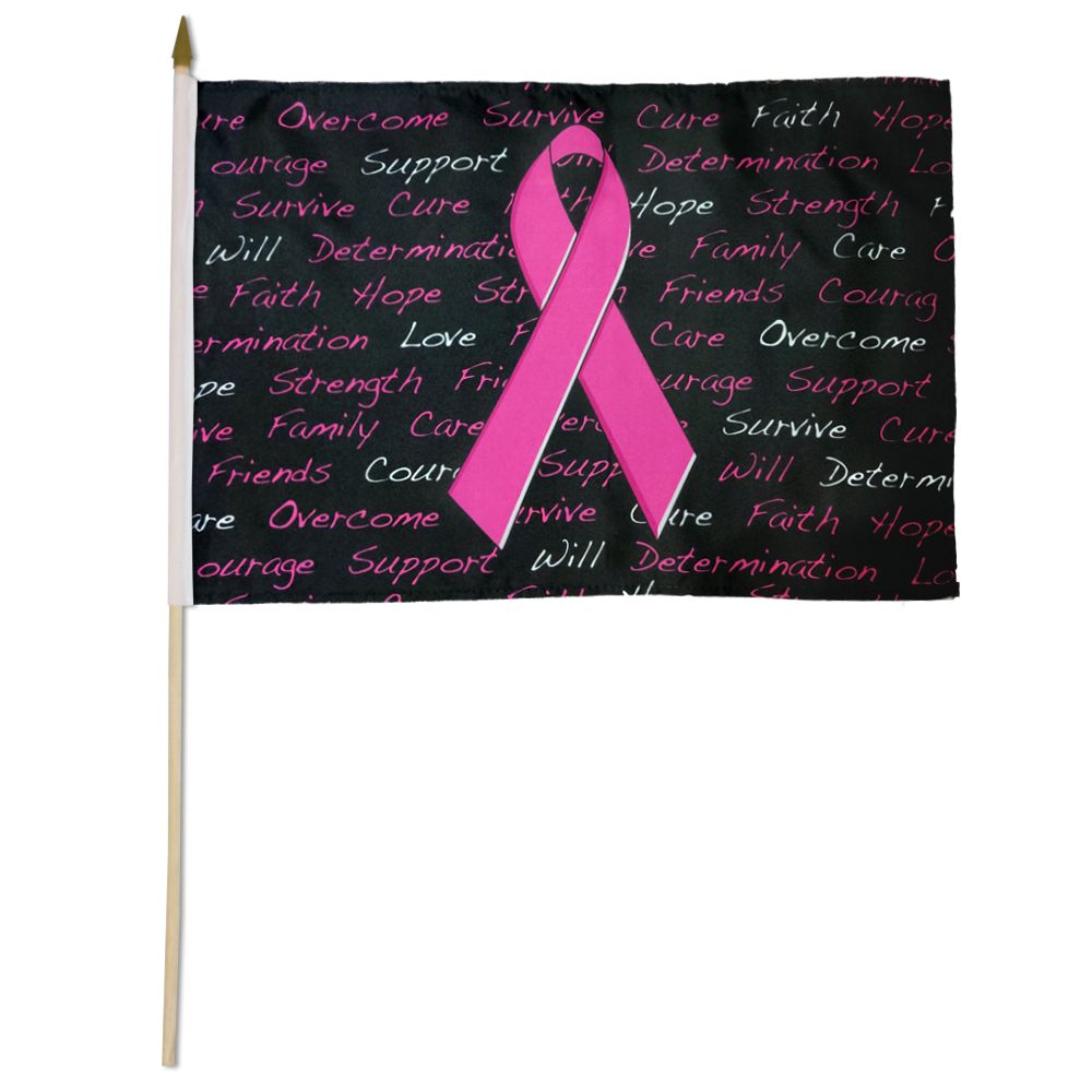 Breast Cancer Awareness Stick Flag