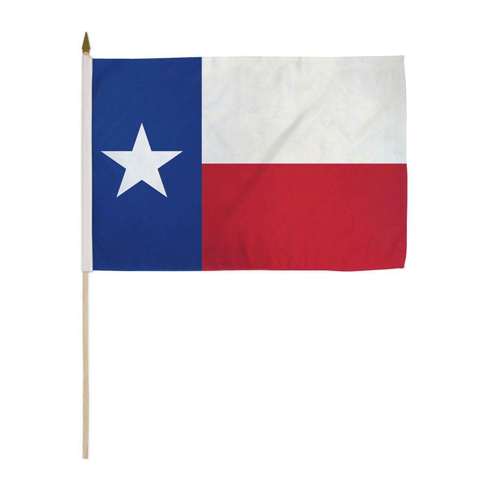 Texas 12x18in Stick Flag, Flags Importer