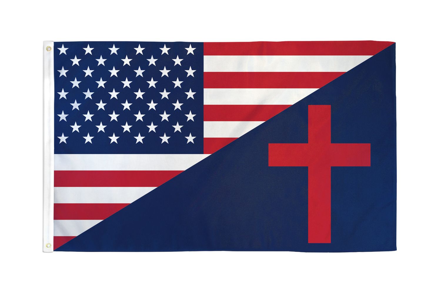 USA & Christian Combo Flag 3x5ft Poly, Flags Importer